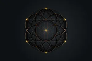 A Golden Flower Of Life On A Black Background Wallpaper