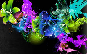 A Gorgeous Sparkly Flower Illuminated By A Splash Of Bright Colors. Wallpaper