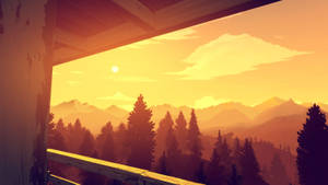 A Gorgeous Sunset From Firewatch Lookout Tower. Wallpaper