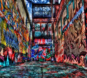 A Graffiti-painted Building In The City Wallpaper