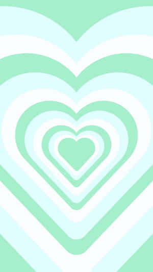 A Green And White Heart Shaped Pattern Wallpaper
