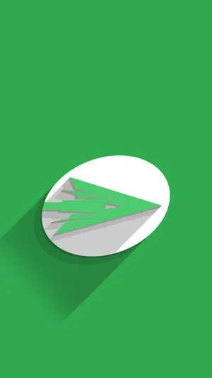 A Green Arrow Icon With A Shadow Wallpaper