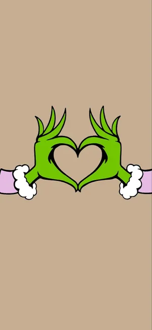 A Green Hand With A Heart Shape Wallpaper
