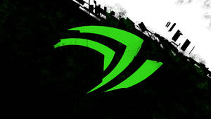 A Green Logo With A Black Background Wallpaper