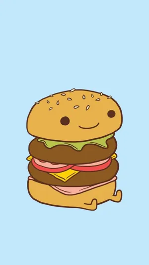 A Hamburger With A Smile On It Wallpaper