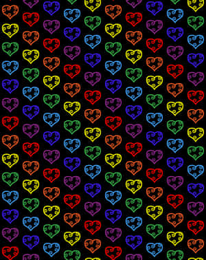 A Heart Of Colorful Rainbows Wallpaper