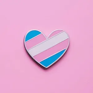 A Heart Shaped Pin With A Rainbow And Blue Stripe Wallpaper