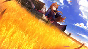 A Heartwarming Scene Of Lawrence And Holo's Journey Wallpaper