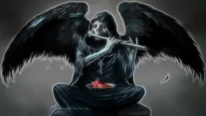 A Heavenly Figure Taking Joy In Making Music Wallpaper