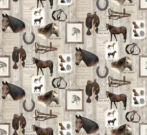 A Horse And Horseshoe Pattern Wallpaper
