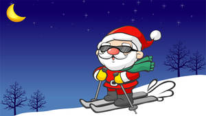 A Jolly Twist To Holidays - Animated Santa Claus Celebrating Christmas Wallpaper