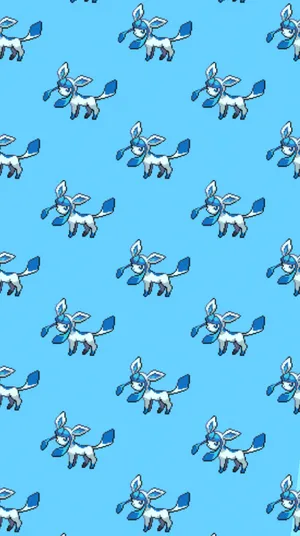 A Joyful Glaceon Walks Through A Sun-dappled Forest Wallpaper