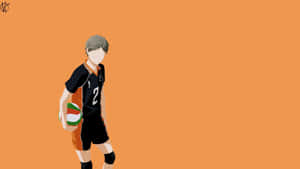 A Laptop Featuring The Haikyuu Anime Series, Perfect For Any Fan Of The Show. Wallpaper