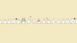 A Line Of White Cats Standing In A Row Wallpaper