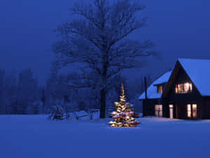 A Magical Christmas Night Wallpaper