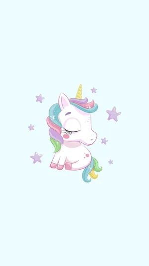 $ A Magical, Pastel Unicorn In A Vibrant Meadow Wallpaper