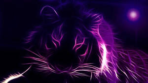 A Majestic Purple Tiger Against A Digital Art Background Wallpaper