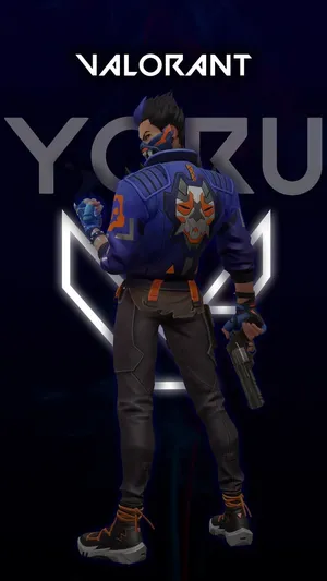 A Man In A Blue Shirt With A Gun And A Blue Background Wallpaper