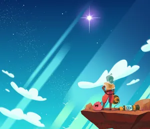 A Man Is Standing On A Cliff Looking At The Sky Wallpaper