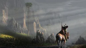 A Man Riding A Horse Wallpaper
