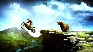 A Man Riding A Motorcycle Wallpaper