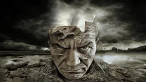 A Man's Head Is Shown In A Dark Environment Wallpaper