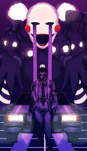 A Man Sitting In A Car With A Purple Background Wallpaper