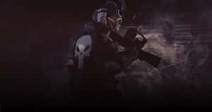 A Man With A Gun In The Dark Wallpaper