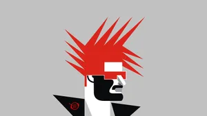 A Man With Red Mohawk And A Black Shirt Wallpaper