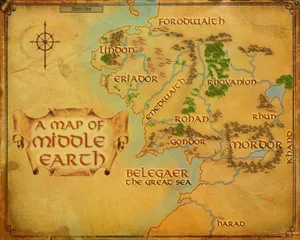 A Map Of Middle Earth Wallpaper