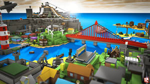 A Massive Roblox Town Wallpaper