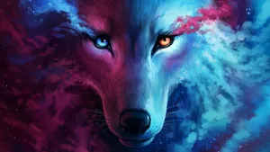 A Mesmerizing And Unique Shot Of A Beautiful Wolf. Wallpaper