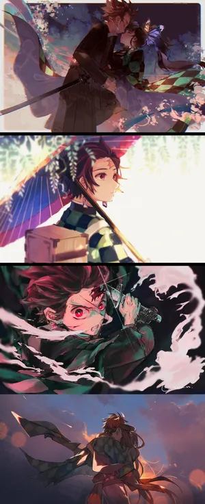 A Minimalist Poster Of The Popular Anime Series Demon Slayer. Wallpaper