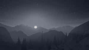 A Minimalist View Of A Mountain Wallpaper