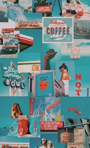 A Mosaic Of Blue Compositions In An Artistic Collage. Wallpaper