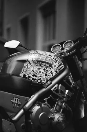 A Motorcycle Parked On The Street Wallpaper