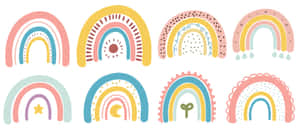 A Multicolored Rainbow In A Bright, Pastel Sky Wallpaper