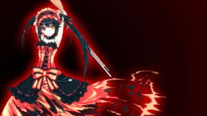 A Mysterious Anime Drawing Of A Silhouette In A Black And Red Colour Scheme Wallpaper