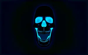 A Mystical Black Skeleton Looking Out From The Night Wallpaper