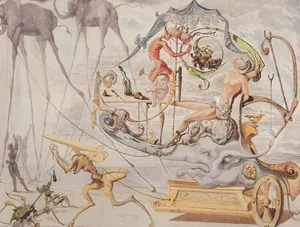 A Painting Of A Circus With A Woman And A Man Wallpaper