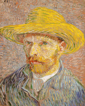 A Painting Of A Man With A Yellow Hat Wallpaper