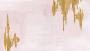 A Painting With Gold And Pink Paint On It Wallpaper