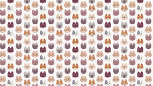 A Pattern Of Foxes With Orange And Brown Colors Wallpaper