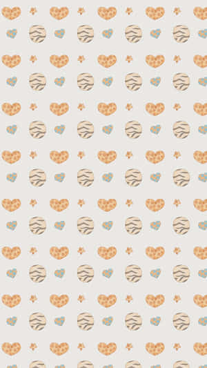 A Pattern Of Orange And Brown Fish On A White Background Wallpaper