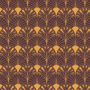 A Pattern With A Fan Design In Brown And Orange Wallpaper