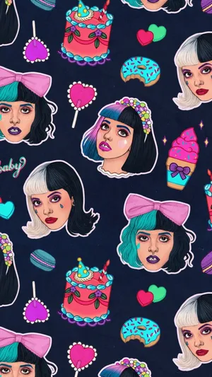 A Pattern With Many Different Cartoon Characters Wallpaper