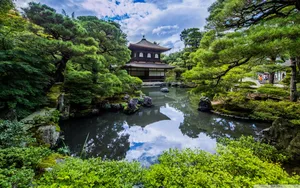 A Peaceful, Tranquil Scene Of A Japanese Landscape Wallpaper