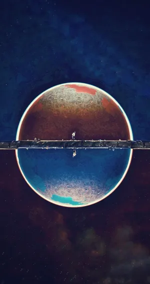 A Person Is Standing On A Bridge In The Middle Of The Ocean Wallpaper