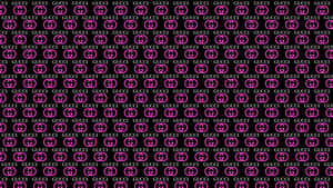 A Pink And Black Pattern With Circles Wallpaper
