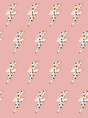 A Pink And White Lightning Bolt Pattern Wallpaper
